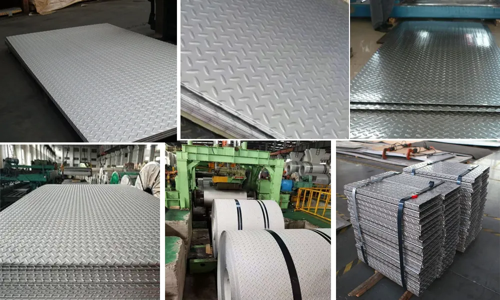 SS Sheet 304 304L 316 10Cr17  430  022Cr11Ti 439 Stainless Steel Checkered Plate 0